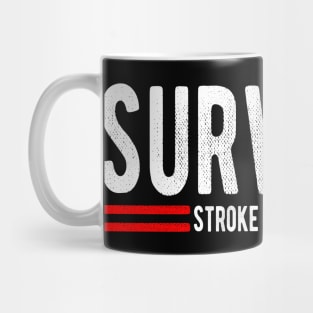 Funny Red Ribbon Brain Attack Awareness Stroke Survivor Mug